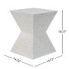 Kumasinova 18.2" White Terrazzo Finish Prismatic Symmetry Concrete Outdoor Side Table,Weather-Resistant Accent End Table for Patio,Garden&Poolside - 2 of 4