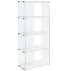 TOAOTBNBO 5 Tier Glass Bookcase with Polished Chrome, Tall Storage Bookshelves for Multipurpose Living Room Narrow Display Book Shelf - 2 of 4