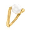 Ross-Simons Italian 9-9.5mm Cultured Pearl Twisted Ring in 18kt Gold Over Sterling - 3 of 4