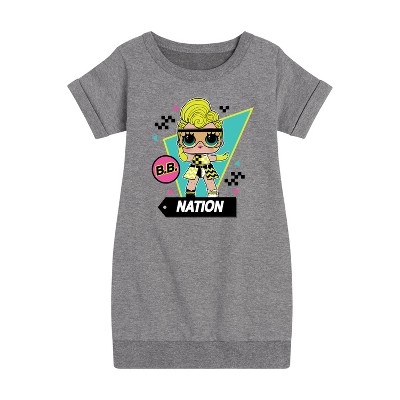 - LOL Surprise! - Cotton Candy Graphic Short Sleeve Fleece Dress