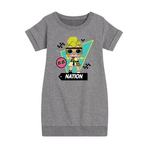 Girls' - LOL Surprise! - Cotton Candy Graphic Short Sleeve Fleece Dress - 1 of 4