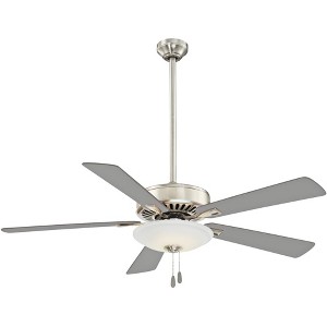 52" Minka Aire Modern Indoor Ceiling Fan with LED Light Polished Nickel White Glass Shade for Living Room Kitchen Bedroom Family - 1 of 4