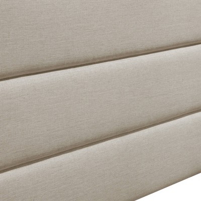 Beige Tufted Upholstered King Headboard with Wood Frame