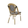 Remi 2pk Outdoor French Bistro Chairs - Black/White/Bamboo - Christopher Knight Home - image 4 of 4