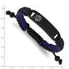 Chisel Stainless Steel Black IP-plated and White Enamel Black and Blue Nylon 7.5" to 10.5" Adjustable Medical ID Bracelet - 4 of 4