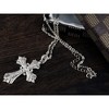 Alilang Vintage-Inspired Silvery Tone Cross Pendant Necklace with Crystal Rhinestone Accents - 4 of 4