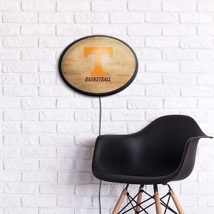 College Basketball Hardwood Design Oval Slimline Lighted Wall Sign - 1 of 4