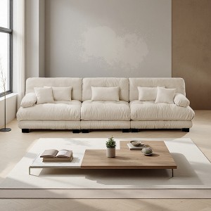 3-Seater Chenille Modular Sofa with Bolster Arms - 1 of 4