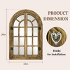 Beautyolove Farmhouse Arched White Wood Framed Windowpane Wall Mirror - 3 of 4