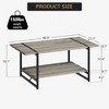 Homhougo 2-Tier Industrial Coffee Table with Storage Shelf Farmhouse Metal Rectangle Center Coffee Table, Rectangle Stable Metal - 2 of 4