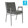 Flash Furniture 4 Pack HERCULES Series Heavy Duty Stack Chair with Arms - 2 of 4