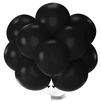 PartyWoo Balloons Black Matte 18 Inch 20 pcs
