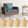 Unique Bargains Wood Furniture Sofa Dresser Legs Round Mid-Century Modern Replacement Feet Set of 4 - 3 of 4