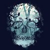 Junior's Design By Humans Dark Forest Skull By sitchko T-Shirt - 2 of 3