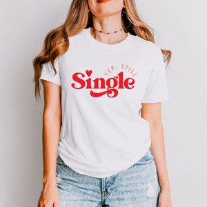 Simply Sage Market Yep Still Single Short Sleeve Tee - XS - White - 1 of 4