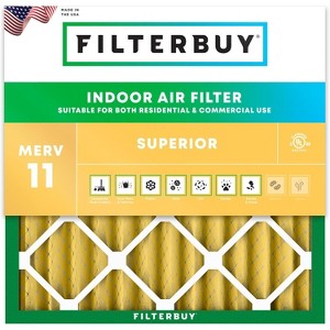 Filterbuy 15.25x15.25x2 Air Filter (1-Pack), Pleated MERV 11 Allergen Defense Replacement HVAC AC Furnace Filters (Actual Size: 15.25 x 15.25 x 1.75) - 1 of 4