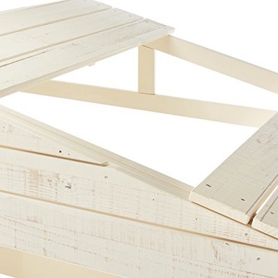 Rustic Sand Twin Loft Bed Frame with Pine Wood Slats