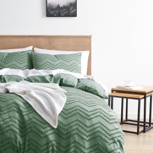 Nestl 3 Piece Tufted Boho Duvet Cover, Textured Duvet Cover Set with Zipper Closure - 1 of 4