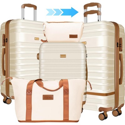 Musment 5 Piece Luggage Sets and Travel Duffel Bag, ABS Hardshell Hardside Checked Luggage with TSA Lock and Double Spinner Wheels Suitcase