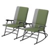 Outsunny Outdoor Rocking Chairs Set of 2, Folding Rocking Chair Set with 400 lbs. Capacity, Wide Seat, Padded High Back for Patio, Porch - 4 of 4