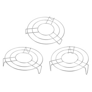 Unique Bargains Stainless Steel Round Cooking Rack for Roasting Baking 3 Pcs - 1 of 4