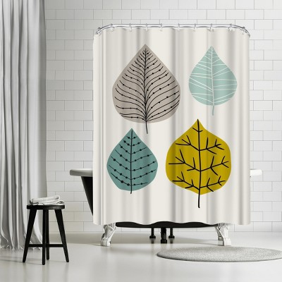 Americanflat Leaves by Nanamia Design 71" x 74" Shower Curtain