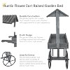 Sunnydaze Rustic, Vintage Flower Cart Display Stand Candy Cart with Wheels for a Wedding, Party, or Event - Gray - 2 of 4