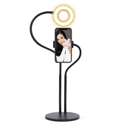 Merkury Vlogging Ring Light Phone Holder with Remote - Platform Base