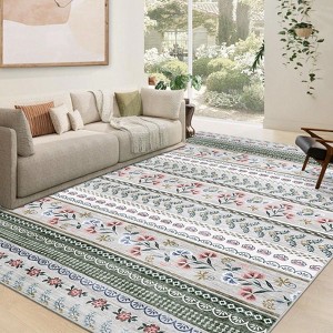 Bohemian Style Rug, Modern Geometric, Decorative, Soft, Thin, Stain-Resistant, Non-Slip - 1 of 4