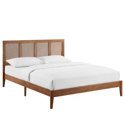 Modway Sirocco Rattan and Wood King Platform Bed