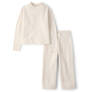 The Children's Place Baby Girls Long Sleeve Waffle Sweater 2-Piece Outfit Set - 1 of 3