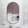 Modern Oval Bathroom Mirror,36"x18" Stainless Steel Metal Frame Wall Mount,Pre-Set Hooks for Vertical & Horizontal Hang-The Pop Home - 4 of 4