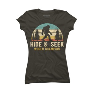 Junior's Design By Humans Bigfoot - Hide And Seek World Champion By clickbong T-Shirt - 1 of 2