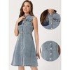 Allegra K Women's Sleeveless Button Down Distressed Midi Denim Shirt Dress - 2 of 4