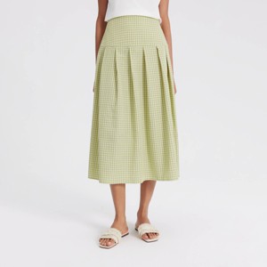 Women's Checked Pleated A-Line Skirt - A New Day™ - 1 of 4