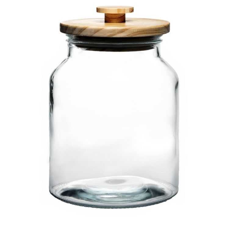 Amici Home Denali Clear Glass Canister, Food Storage Jar with Airtight Wood Lid with Handle, 2 of 7