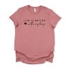 Simply Sage Market Life Is Better With My Boys Heart Short Sleeve Tee - XS - Mauve - 2 of 4