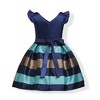 MyKids-USA Baby Girl Striped Pattern V-Neck Western Style Formal Dress - 3 of 4