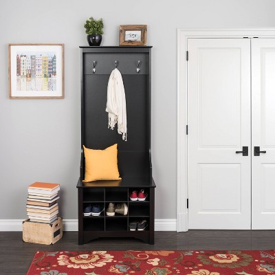 Space-Saving Black Entryway Organizer w/Shoe Storage by Prepac