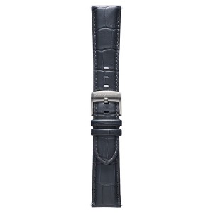 Pininfarina 22mm Croco Pattern Italian Leather Watch Strap – Dark Grey Croco Pattern with Steel Buckle - 1 of 1
