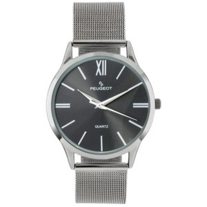 Peugeot Men's 40mm Grey Dial Slim Case Stainless Steel Mesh Watch - 1 of 3