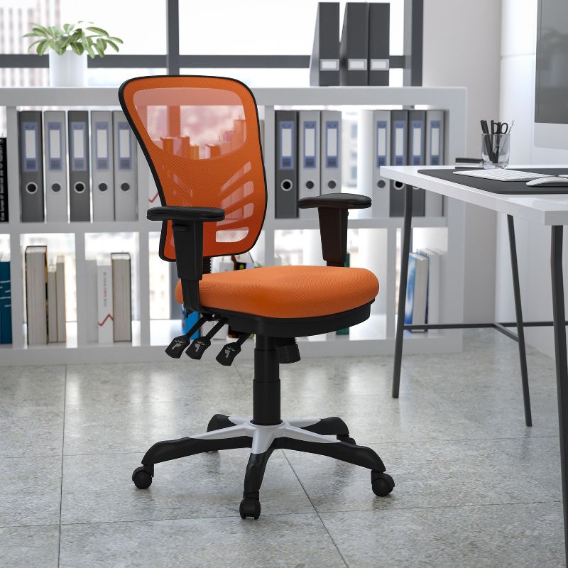Flash Furniture Mid-Back Mesh Multifunction Executive Swivel Ergonomic Office Chair with Adjustable Arms, 2 of 12