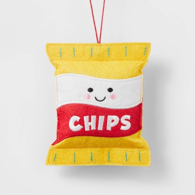 Stuffed Felt Chip Bag Christmas Tree Ornament Yellow - Wondershop™