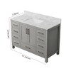 VANIRROR 48" Bathroom Vanity Cabinet Set with Granite Top, Solid Wood Cabinet With Single Sink Gray - 2 of 4