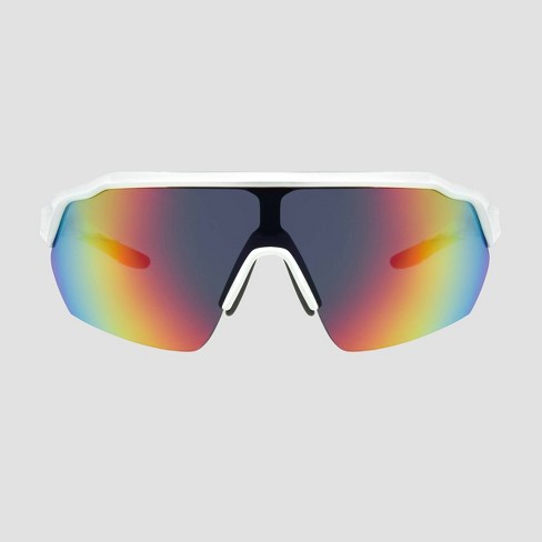 Men's Shield Sunglasses With Mirrored Lenses - All Motion™ White : Target