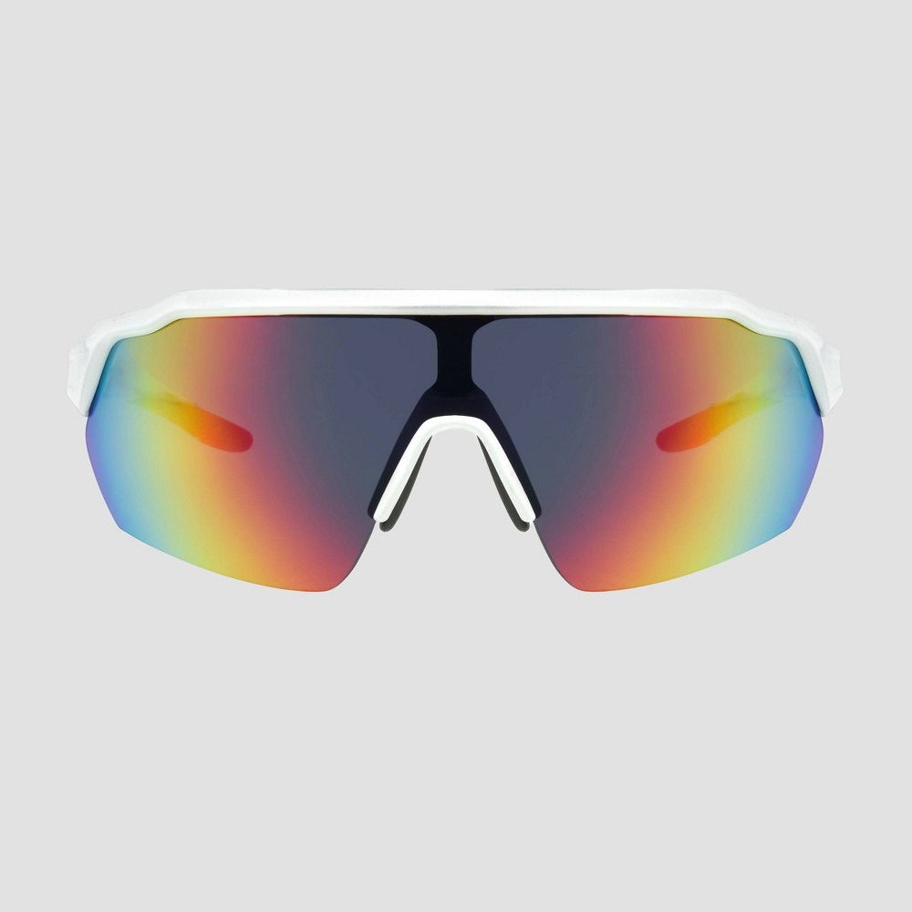 Photos - Sunglasses Men's Shield  with Mirrored Lenses - All In Motion™ White