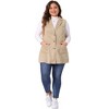 Agnes Orinda Women's Plus Size Lapel Suede Long Sleeveless Fashion Vest - 3 of 4
