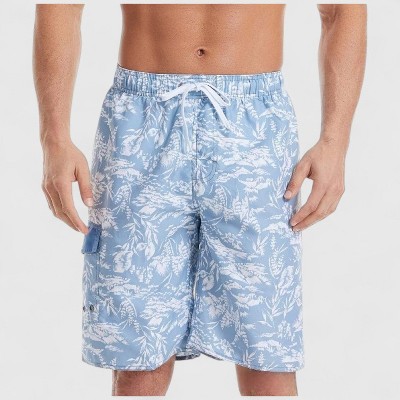Anna-Kaci Men's Floral Print Board Shorts with Cargo Pocket and Adjustable Drawstring Waistband