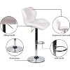 Elecwish Bar Chairs Set of 2 PU Leather Barstools Adjustable Height Swivel 360 Degrees White - 3 of 4