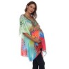 Maternity Plus Size Short Caftan with Tie-up Neckline - White Mark - 2 of 4